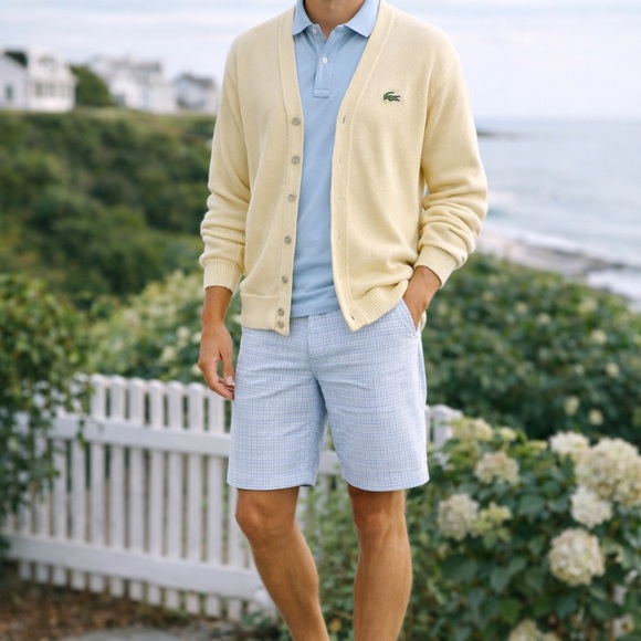 Lacoste Other - Vintage Lacoste Cream Knit Cardigan Men’s M USA Made Unisex Preppy 80’s